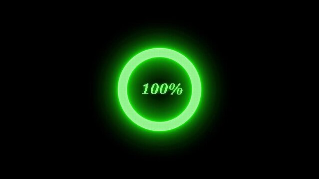 Green neon Circle loading animated