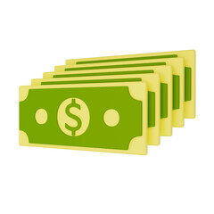 Stack of money icon 3D illustration