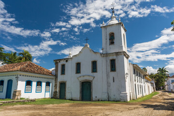 Colonial church in historic city of Paraty, Costa Verde, Brazil