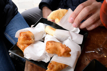 typical desserts such as cakes, biscuits, homemade croissants