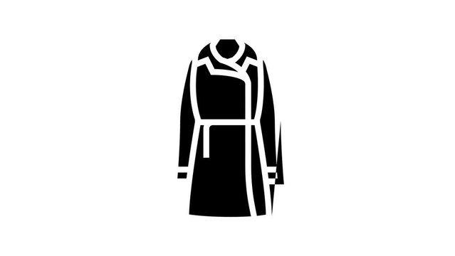trench coat outerwear female line icon animation