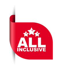red vector illustration banner all inclusive