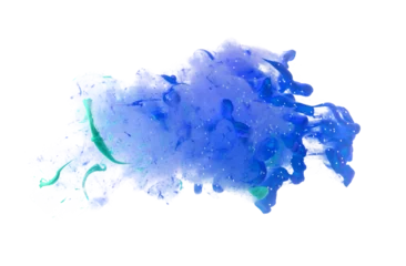 Fotobehang PNG Abstract Smoke blue colors bang splash on transparent backgrownd. Ink blot. © Liliia