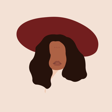 Femme noire avec un chapeau