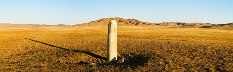 Turkic stone statue, Orkhon River, Mongolia