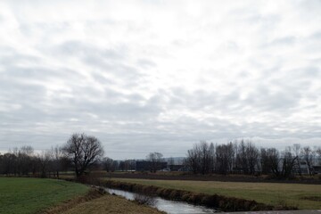 misty morning in a czech countryside landscape