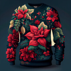 Floral Christmas Holiday Sweaters