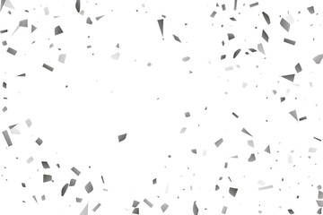 Silver glitter confetti on a white background. Decorative element.