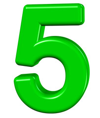 3d green number 5