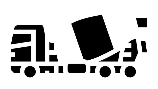 concrete mixer construction car vehicle glyph icon animation