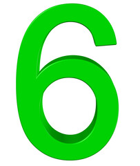 3d green number 6