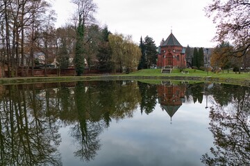 Fototapeta na wymiar historical moravian silesian chateau with garden