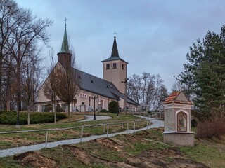 Fototapeta na wymiar historical czech christian church in a countryside