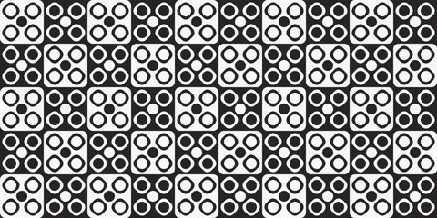 Checkerboard pattern with four circles inside. Vector for print and different design.