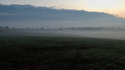 misty morning in a czech countryside landscape