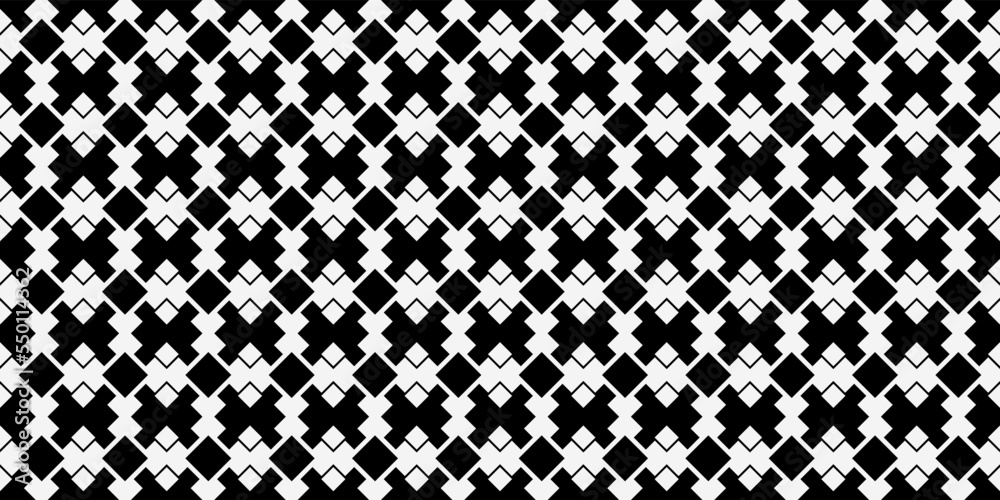Poster the black tiles are the same. print and stylish interior design. seamless vector decor pattern.