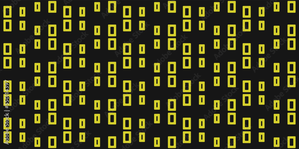 Poster small yellow wsquared frames. print and stylish interior design. seamless vector decor pattern.