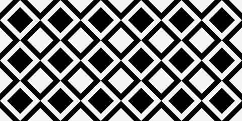 Black and white rhombuses are regular, seamless. Print and stylish interior design. Seamless vector decor pattern.