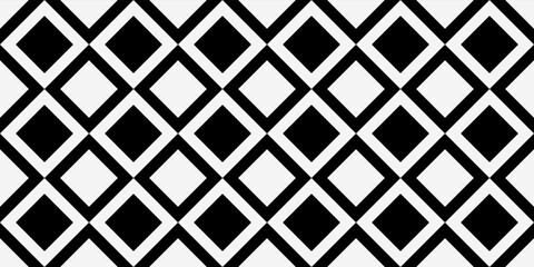 Black and white rhombuses are regular, seamless. Print and stylish interior design. Seamless vector decor pattern.