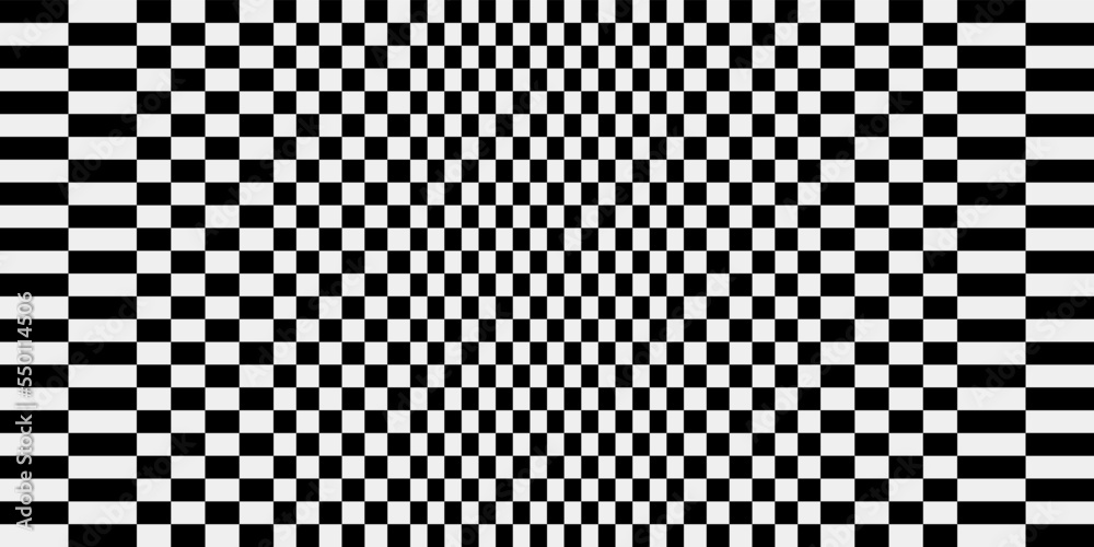 Poster Checkered pattern, regular racing flag. Print and stylish interior design. Seamless vector decor pattern.