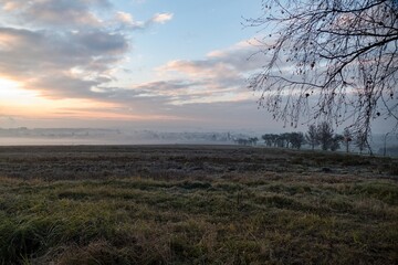 misty morning in a czech countryside landscape