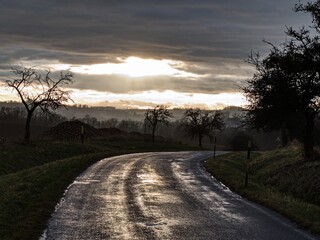 misty morning in a czech countryside landscape