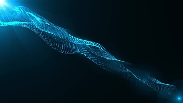 Offset trapcode shape. Glowing particles of light. Background, 3d rendering.