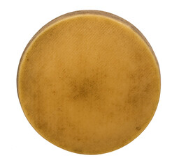 Isolated cheese with texture in its rind.