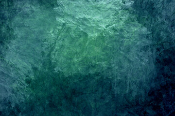 Abstract artistic texture digitally painted with an expressive, rich emerald green colour scheme	