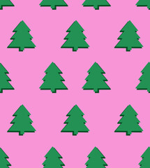 Fototapeta premium illustration of seamless pattern green Christmas tree. Printing on Christmas clothes, wrapping paper, gifts and signs.