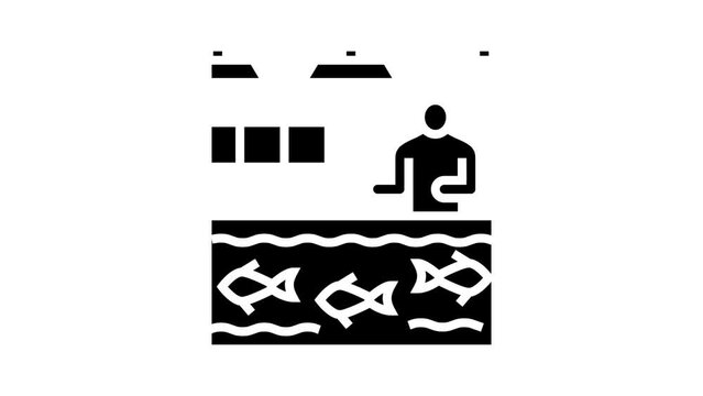 hatcheries salmon glyph icon animation