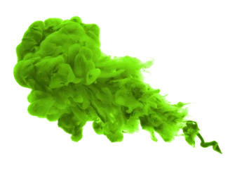 Fototapeten PNG Abstract Smoke green colors bang splash on transparent backgrownd. Ink blot. © Liliia