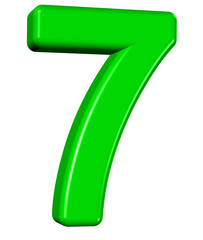 3d green number 7