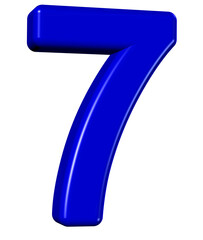 3d blue number 7