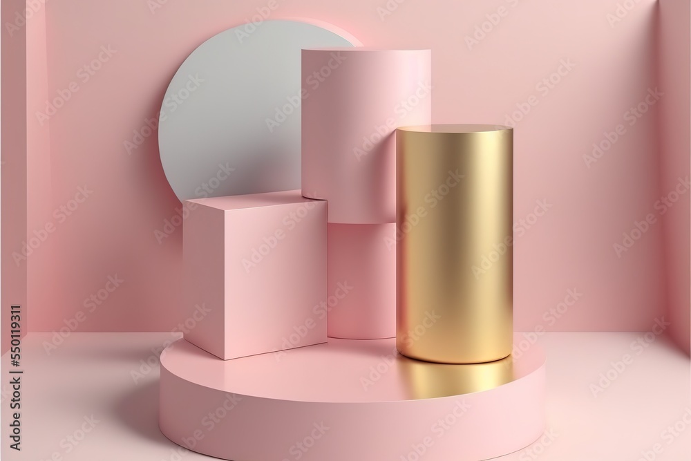Poster 3d display product abstract minimal scene with geometric podium platform. podium, pedestal, layout, 