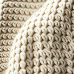 close up of white knitted sweater
