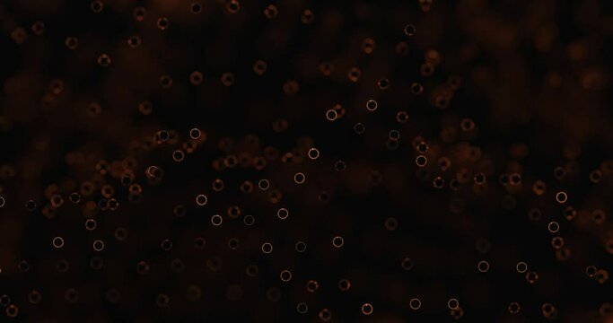 3d render with orange glowing spheres, soft focus