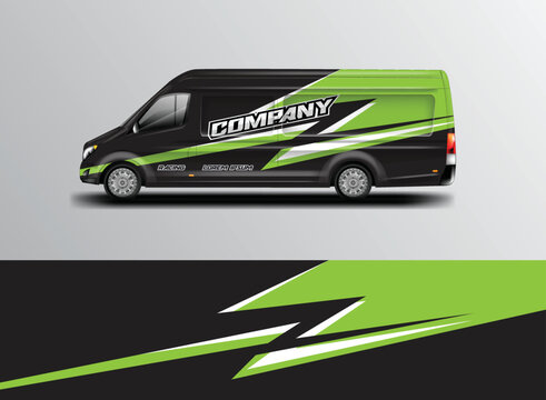 Car wrap design vector  background livery for van 
