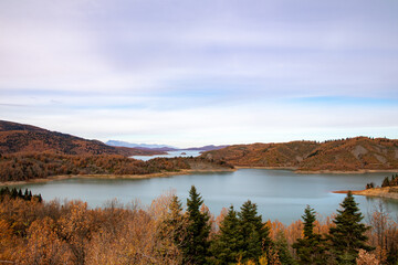 autumn landscape with lake
