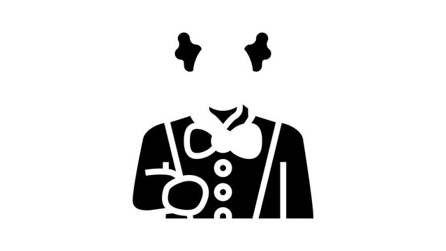 clown amusement park worker glyph icon animation