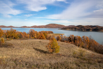 autumn landscape with lake