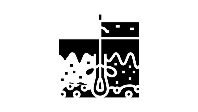 sebum skin production glyph icon animation