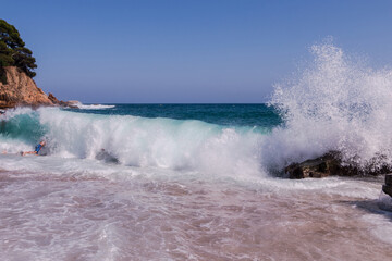Fototapeta premium Beautiful landscape, rocky shore of the mediterranean sea. Catalonia