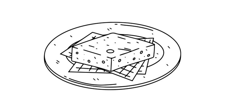 Sopa paraguaya in hand drawn doodle style. Paraguayan street food. Latin american food vector illustration.