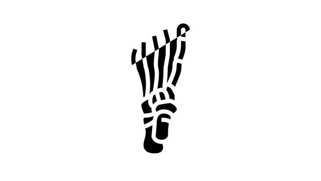 foot bone line icon animation