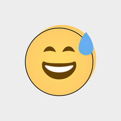The emoji yellow face laughing icon