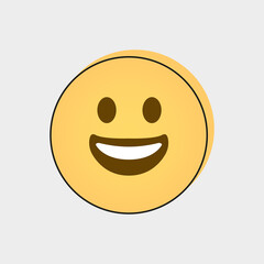 The emoji yellow face laughing icon