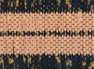 Obraz premium Part of handwoven rag rug woven with taquete technique.