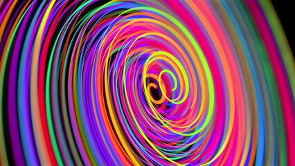 Fototapeta na wymiar 3d rendering stylish creative abstract background. colored lines swirling in spiral. Motion design bg of particles shaping lines, helix and abstract structures. 3d render