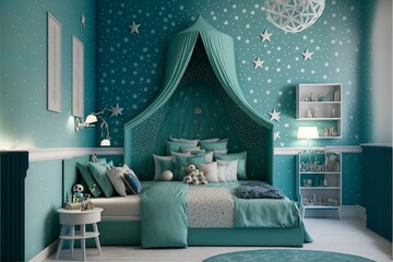 Colorful and fancy children's room interior and design